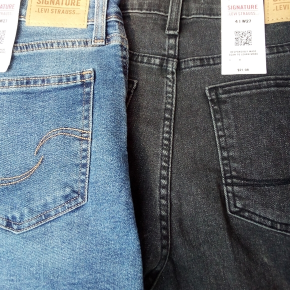 Signature Levi Strauss & Co. Heritage 3" HighRise Cutoff Short BLACK washed look - Picture 4 of 8